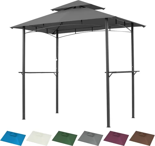 Miniatura 13 de Grill Gazebo Replacement Canopy Top Only - 5' x 8' Outdoor BBQ Gazebo Canopy Roof, Waterproof Double Tiered Shelter Cover Fit for Model L-GG001PST-F