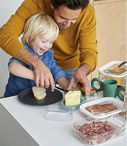 Miniatura 2 de Mepal Modula - Caja redonda apilable para almacenamiento de alimentos, 3 compartimentos con 1 tapa universal transparente enmarcada, ideal