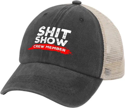 Miniatura 2 de Gorra de béisbol Shit Show Crew Member Gorra de béisbol para mujer Gorra de mezclilla gráfica ajustable