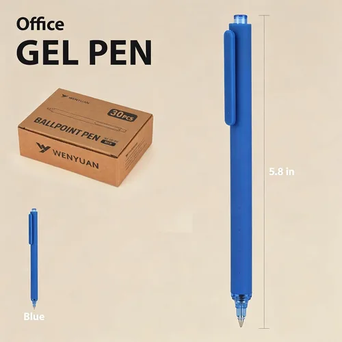 Miniatura 10 de WY WENYUAN Bolígrafos a granel, paquete de 30 bolígrafos negros de bola (punta media de 1.0 mm) - Bolígrafos de escritura suave sin manchas tipo