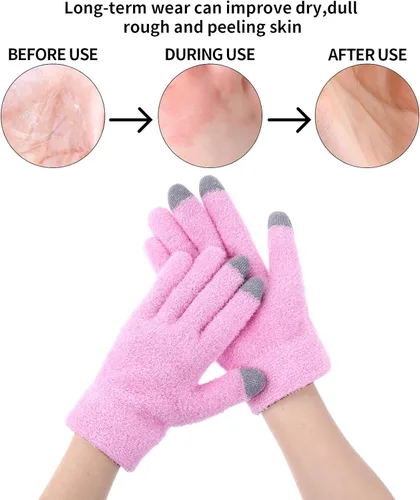 Miniatura 2 de Guantes hidratantes para manos secas, guantes de algodón para eccema con buen forro para pantalla táctil, guantes de spa para mujeres y hombres