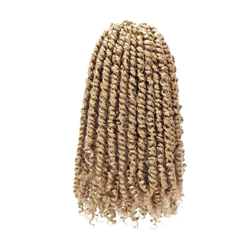 Miniatura 47 de 8 paquetes de extensiones de cabello sintético pretrenzado y prerrizado de ganchillo de 14 pulgadas, con rizos de pasión, para mujeres negras