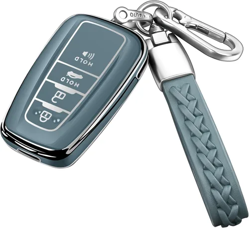 Miniatura 10 de Compatible con Funda para Llave de Toyota con Llavero, Carcasa Blanda de TPU para 2019-2025 Rav4 2019-2024 Camry 4 Runner 2020-2022 Highlander Azul