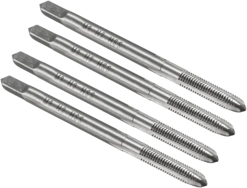 Miniatura 8 de uxcell 4 unids roscas métricas M2 x 0.4 H2 de acero de alta velocidad flautas rectas máquina roscado roscado herramientas de reparación