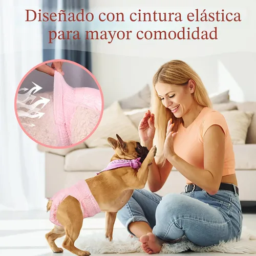 Miniatura 3 de Ambreview Pañales desechables para perras, simplemente tíralos hacia arriba, pañales para perras, alta absorbencia a prueba de fugas, para perras
