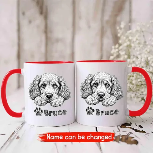 Miniatura 2 de Taza de café de perro Cocker Spaniel americano con nombre personalizado, tazas personalizadas de perro Cocker Spaniel americano, regalos de Cocker
