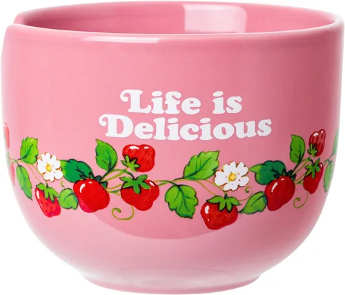 Miniatura 5 de Silver Buffalo Strawberry Shortcake - Tazón de cerámica vintage para ramen con palillos, apto para microondas, 20 onzas