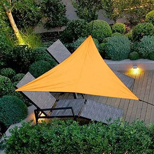 Miniatura 7 de Toldo triangular de 13 x 13 x 13 pies con cuerda, impermeable, bloqueo UV, para patio, instalaciones y actividades al aire libre