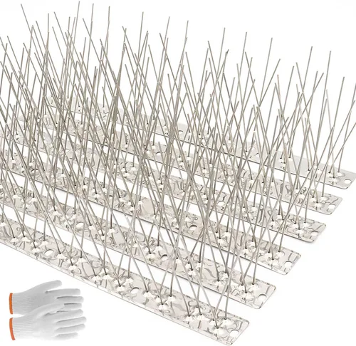 Miniatura 8 de QIEGL Púas para pájaros de acero inoxidable 304 para palomas pequeñas, antipájaros, gorriones, cerca de picos, cubierta de picos de 10.8 pies
