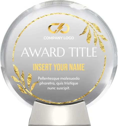 Miniatura 2 de Basic Fundamentals Placa redonda de cristal de platino personalizada, placa como premios y trofeos, placas para empleados de jubilación del mes