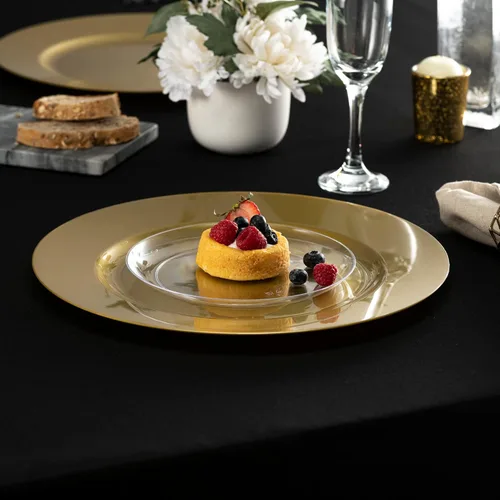 Miniatura 4 de ELEGANT DISPOSABLES Cargadores de fiesta de 13 pulgadas, platos y platos grandes, ideales para fiestas elegantes, bodas, vajilla, ideal para servir