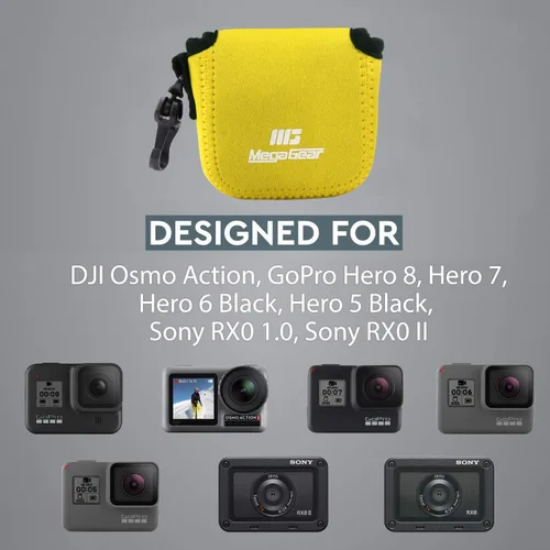 Miniatura 7 de MegaGear Funda de neopreno ultraligera para cámara compatible con GoPro Hero9, Hero8, DJI Osmo Action, Sony RX0 II, GoPro Hero 7, Sony RX0 1.0