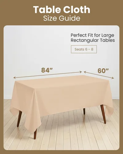 Miniatura 2 de Utopia Kitchen Mantel rectangular, 1 paquete, mantel lavable a máquina, mantel de poliéster para comedor, fiestas de bufé, pícnics, eventos, bodas