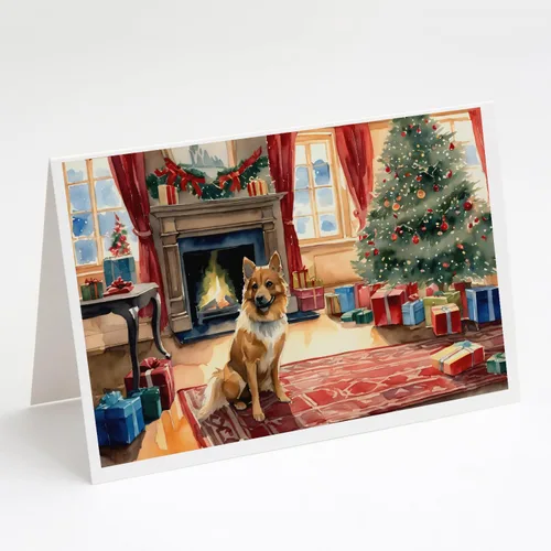Miniatura 121 de Caroline's Treasures DAC2753GCA7P Paquete de 8 tarjetas de felicitación navideña acogedora de Husky siberiano Tarjetas en blanco con sobres