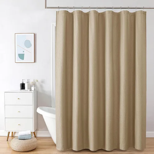 Miniatura 65 de OVZME Berry - Cortina de ducha extralarga verde de 96 pulgadas, cortina de baño de tela con textura en relieve 3D, cortina de baño grande para Verde