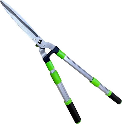 Miniatura 2 de Tijeras extensibles para setos, recortadora de jardín profesional con hoja recta, mango ajustable para bordes, arbustos y podas, cortadores