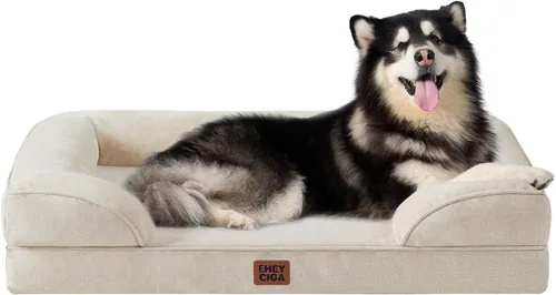 Miniatura 31 de EHEYCIGA - Cama ortopédica para perro grande, impermeable, de espuma viscoelástica y espuma tipo caja de huevos, bordes elevados, antideslizante