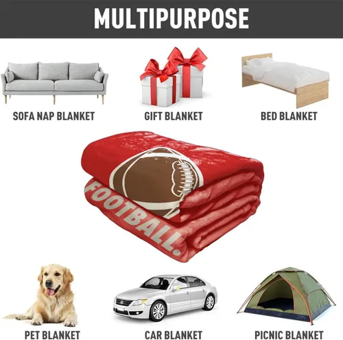 Miniatura 6 de HommomH Manta de forro polar deportivo 40 "x 50" para fútbol americano deportivo, divertido, tradicional, liviano, suave, cálido y acogedor