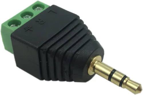 Miniatura 3 de CERRXIAN 0.138 in 3 polos audio estéreo vídeo macho a 3 tornillos hembra doble pista reemplazo auricular adaptador convertidor Balum sin soldadura