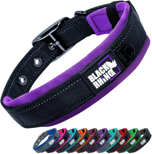 Miniatura 37 de Collares para perros Black Rhino para perros medianos - Collar de perro ajustable reflectante resistente con acolchado de neopreno ultra suave