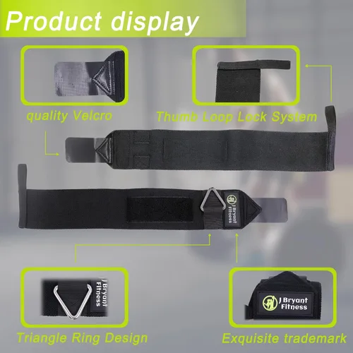 Miniatura 3 de Muñequeras con anillo triangular para levantamiento de pesas, accesorio de cable de gimnasio, correas de soporte de muñeca para entrenamiento