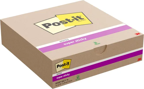 Miniatura 4 de Post-it Notas súper adhesivas, amarillo canario, paquete de 16 blocs, 90 hojas por bloc, 2.992 in x 2.992 in, notas extra adhesivas para paredes
