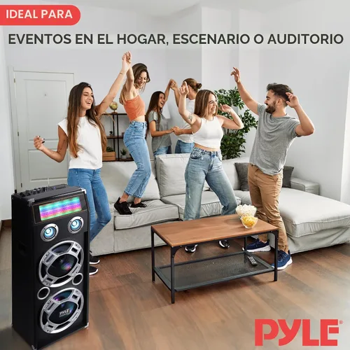 Miniatura 8 de Pyle psufm1035 a Bluetooth 1000 W de 2 Vías sistema de altavoces con lector de tarjetas SD, radio FM, AUX entrada de 0.14 pulgadas y luces