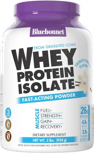 Miniatura 13 de Bluebonnet Nutrition Whey Protein - Polvo aislado de proteína de vacas alimentadas con pasto, sin azúcar añadido, sin gluten ni soja, lácteos