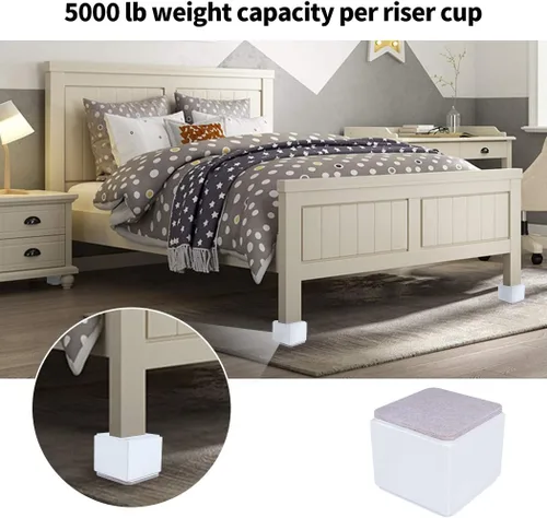 Miniatura 7 de Ezprotekt Elevadores de cama y muebles de 2 pulgadas, cuadrados pesados para sofá y sillas, ancho de 2.4 pulgadas, añade 2 pulgadas de altura