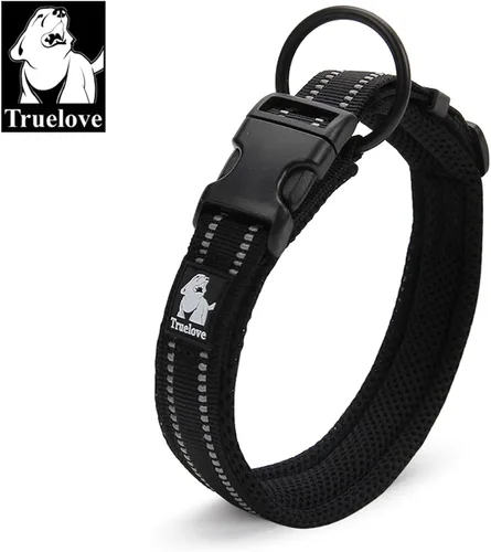 Miniatura 4 de Truelove TLC5011 - Collar para perro reflectante con hebilla Duraflex de alta calidad, cincha de nailon de alta calidad, sin estrangulamiento, Negro