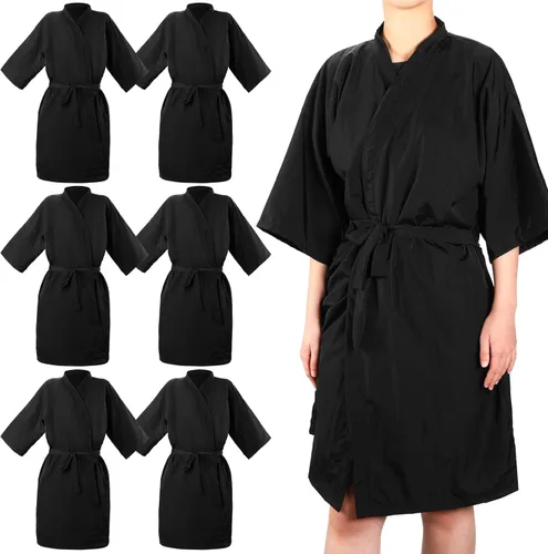 Toulite 6 Pieces Salon Robes Smock for Clients Haircut Cape Hair Salon Client Gown Cape for Women,40 Inches Long
