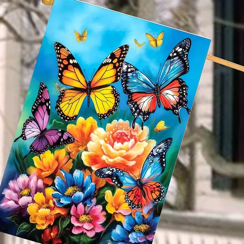 Miniatura 5 de Banderas de Jardín de Abeja de Verano para Exterior Disculpen las Malezas, Estamos Alimentando a las Abejas, Letrero de Patio, Sin Corte de Césped