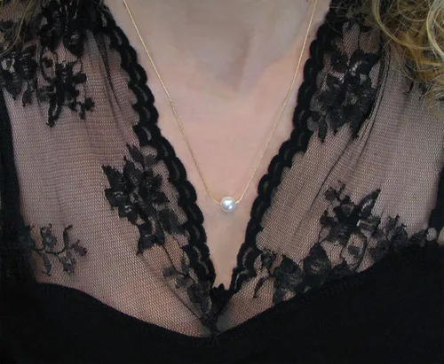 Miniatura 20 de Collar de hija relleno de oro de mamá o papá, collar clásico de perlas blancas con mensaje significativo, listo para regalar