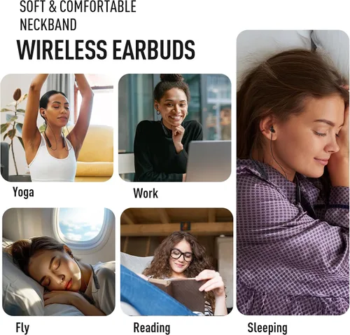 Miniatura 7 de Hearprotek - Auriculares inalámbricos, Bluetooth 5.4, suaves y ligeros, intrauriculares para dormir, con más de 25 horas de reproducción, ideales