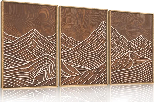 Miniatura 43 de HPINUB - Lienzo decorativo abstracto moderno para pared, juego de 3 impresiones artísticas enmarcadas, pintura de pared grande en blanco y negro, 16