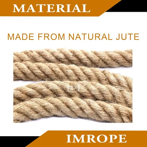 Miniatura 4 de Cuerda de yute IMROPE de 3/4 pulg, 100 pies, cuerda natural trenzada de 4 hebras para manualidades, jardín, decoración del hogar, hamaca Yute natural