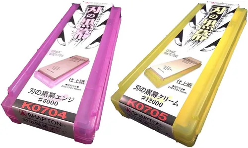 SHAPTON Ha No Kuromaku - Piedra de afilar de cerámica (C-set) grano fino (#5000) + grano fino (#12000)