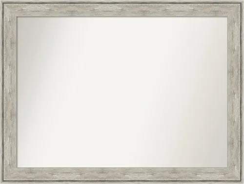 Miniatura 25 de Amanti Art Espejo de baño plateado para sobre fregadero, 28 x 47 pulgadas, espejo rectangular de plata imperial, marco de madera tradicional de gran