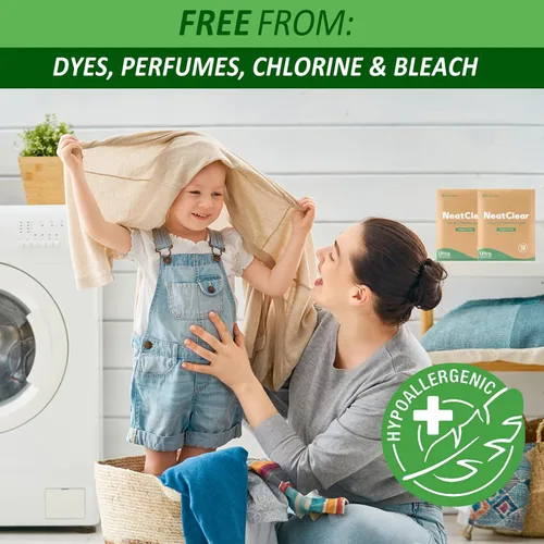 Miniatura 5 de Hojas de Detergente para Ropa - Tamaño de Viaje - Sin Fragancia 32 Tiras (32 Cargas) - Jabón Concentrado para Ropa sin Líquido - Sin Desorden