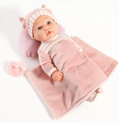 Miniatura 5 de Enjoyin Juego de muñecas de bebé de 12 pulgadas con accesorios lavables para muñecas, incluye cuna moisés portátil, chupete, manta y almohada