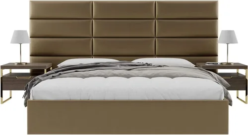 Miniatura 91 de Vänt - Paneles tapizados de cabecera para montar en la pared, diseño Isabelle, 60 x 23 pulgadas, configuración de 4 paneles individuales, Cuero