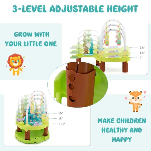 Miniatura 4 de BABY JOY Centro de actividades para bebé Bouncer, centro de actividades y mesa 3 en 1 Tapete de juego para bebés, platillo de actividad de rebote