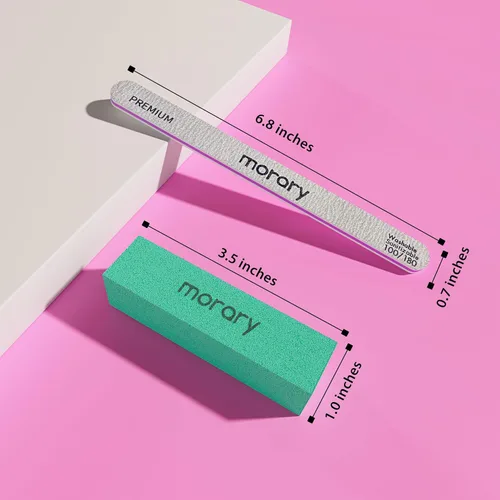 Limas de uñas y pulidoras de 12 piezas, kit de herramientas profesionales de manicura, 6 unidades grises de doble cara de grano 100/180 limas de