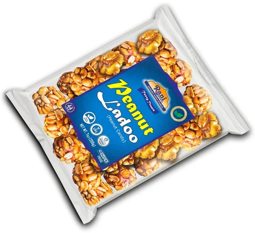 Miniatura 5 de Rani Peanut Ladoo (caramelo frágil de maní redondo) 7 onzas (7.05 oz) ~ Todo natural Vegano Sin colores Apto para gluten Kosher Origen
