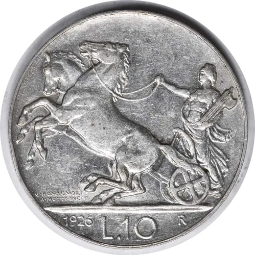 Miniatura 2 de 1926 P R Italia 10 Lire KM68.1 Sin certificado AU