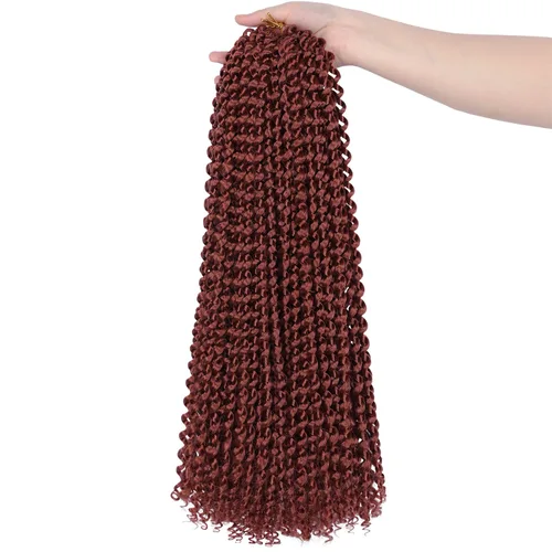 Miniatura 47 de Cabello Passion Twist de 30 pulgadas, cabello rubio de ondas de agua con ganchillo para mujeres, cabello rubio Passion Twist de ganchillo largo 27#