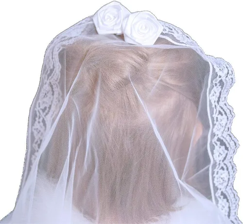 Miniatura 2 de Velos de primera comunión para niñas Velos de bautizo de confirmación Tocado floral y brillante Velos para niños católicos Ropa cristiana