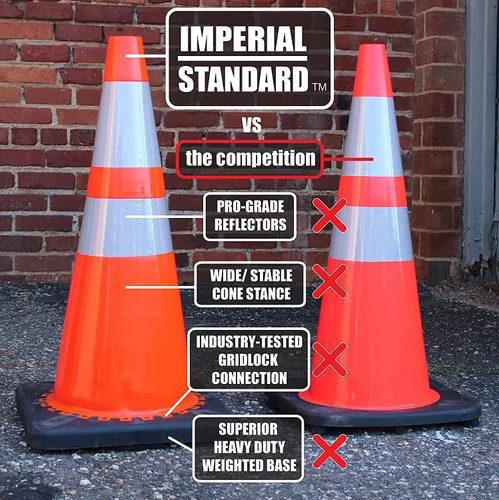 Miniatura 3 de Conos de tráfico - Conos de seguridad - Conos verdes de 36 pulgadas con 2 collares reflectantes - Conos de construcción - Conos de carretera - Conos
