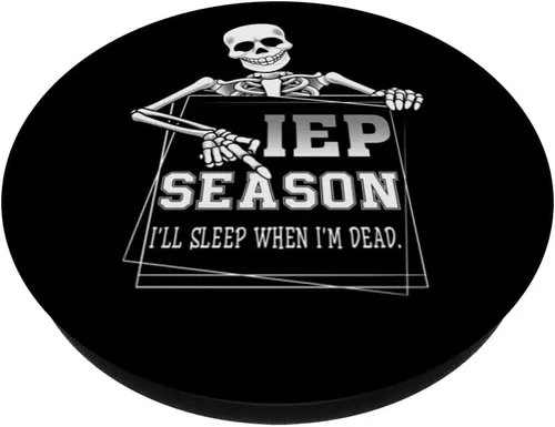 Miniatura 2 de IEP Season I'll Sleep When I'm Dead Skeleton SPED Teacher PopSockets intercambiables PopGrip