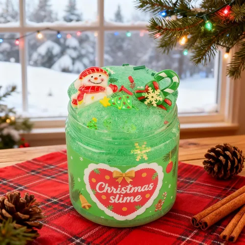 Miniatura 2 de Slime de Cristal de Navidad Rosa y Verde de 2 Paquetes para Niños, Slime para Medias de Navidad para Niños - Kit de Juguetes de Slime, Regalos